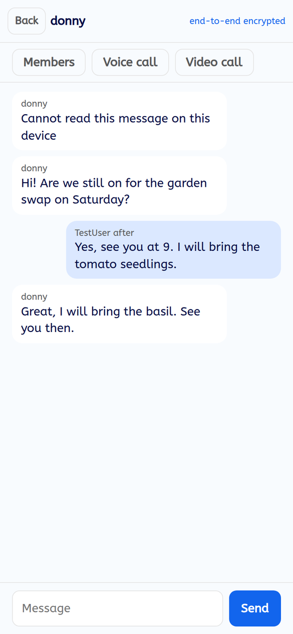 A chat where an older message says Cannot read this message on this device